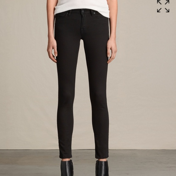All Saints Denim - All Saints Mast Black Skinny Jeans Size 28